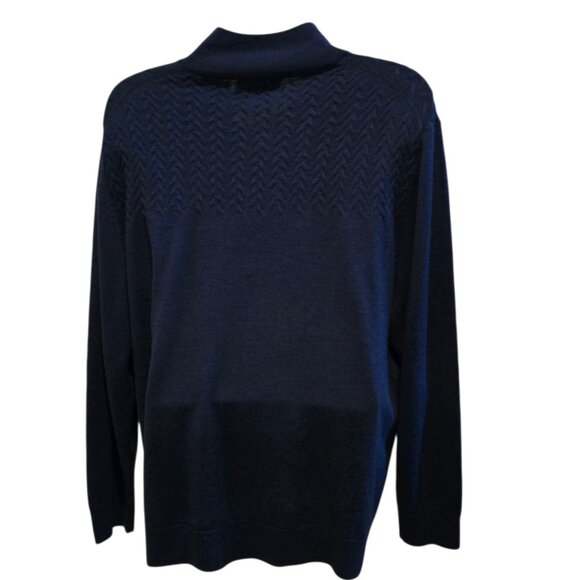 Turnbury Sweater Men's XXL Extra Fine Merino Wool Blue - Picture 5 of 10